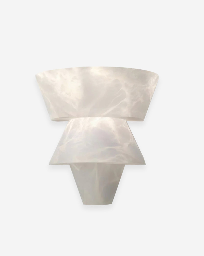 Alabaster wall sconce ALABA No.04 in the Chalice silhouette, flared white alabaster top over a tapered base, unlit