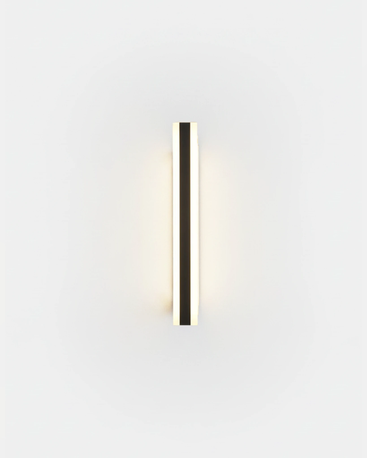 Outdoor wall sconce GIARDINO No.01 at 80 cm, vertical black LED bar switched on, packshot view